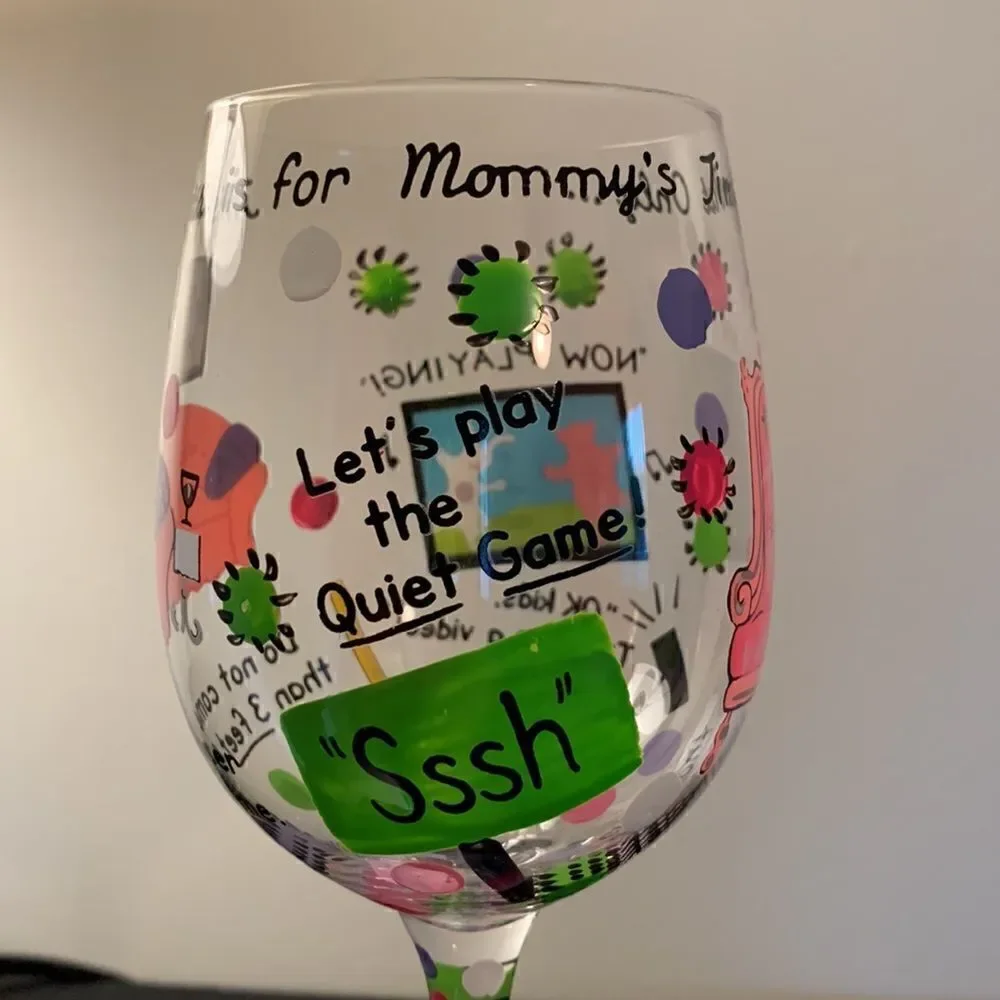 Lolita Hand Painted Wine Glass Mommy’s Time Out